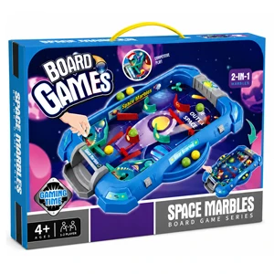 Space Marbles 2-in-1 Pinball Arcade Board Game with Interchangeable Space Themes, Score Tracker & 4 Balls for Ages 4+ (3701)